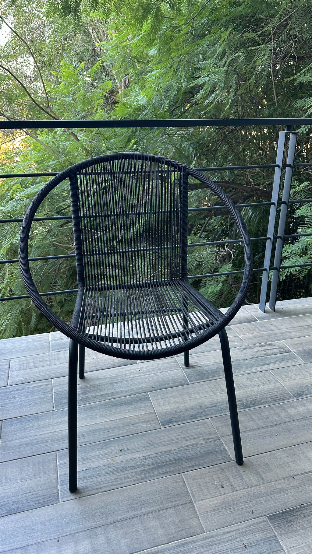 Silla Exterior Patron Tejido Elegante Jardin