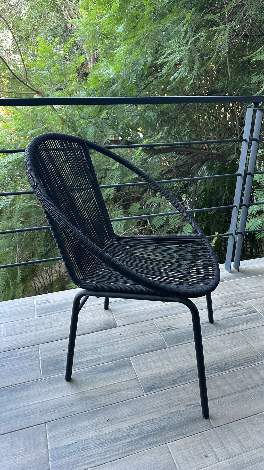 Silla Exterior Patron Tejido Elegante Jardin